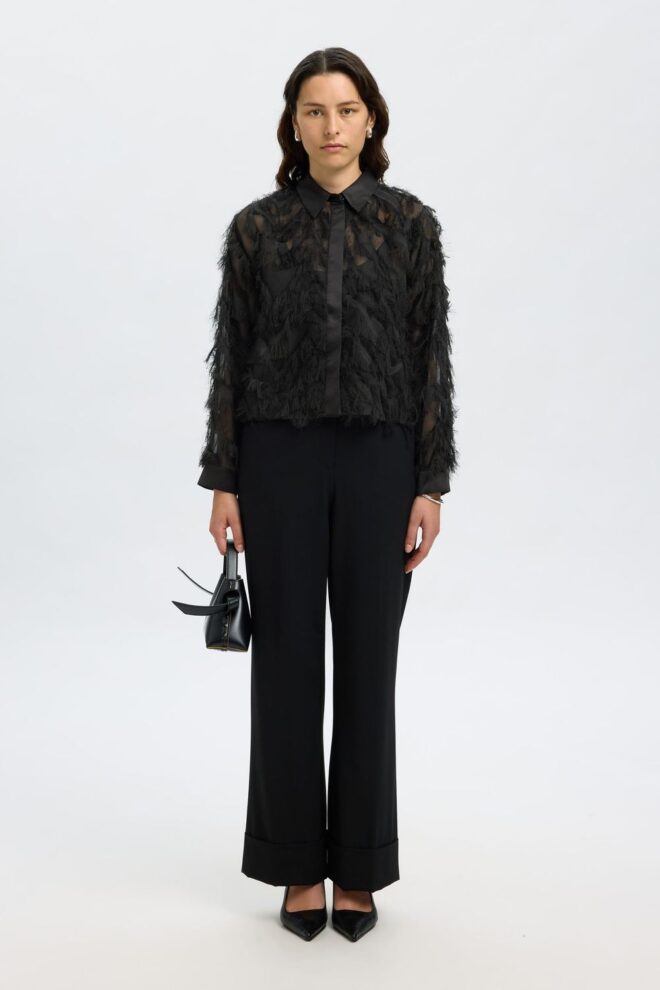 BLUSE 16095034 SLFMYLINE LS BLACK