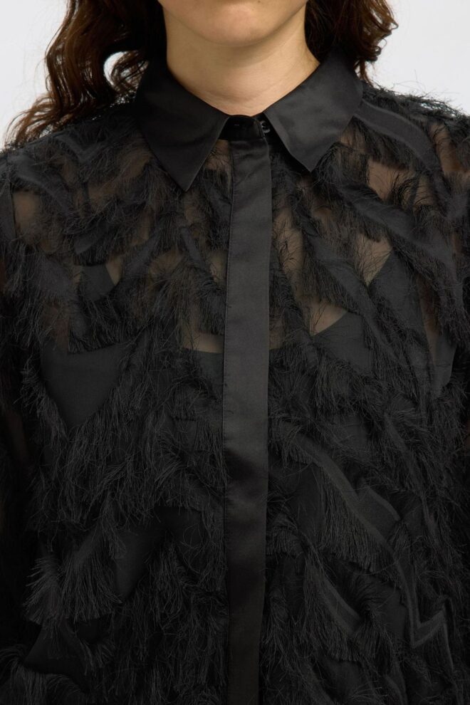 BLUSE 16095034 SLFMYLINE LS BLACK