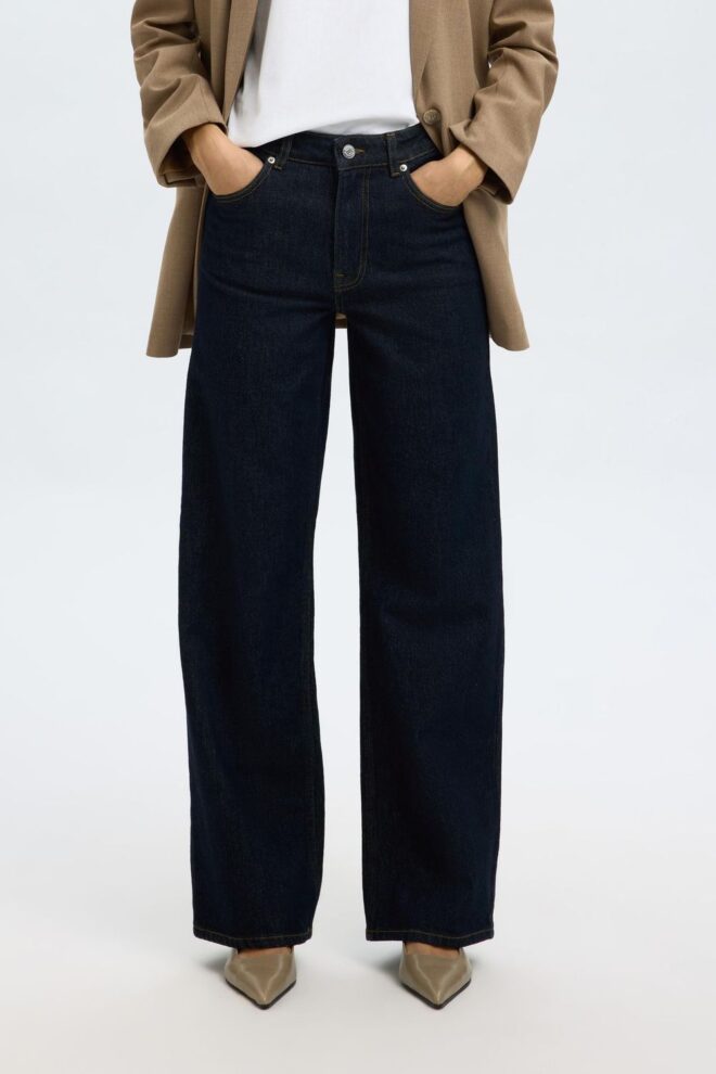 JEANS 16098229 SLFWIDE BEA DARK BLUE DENI