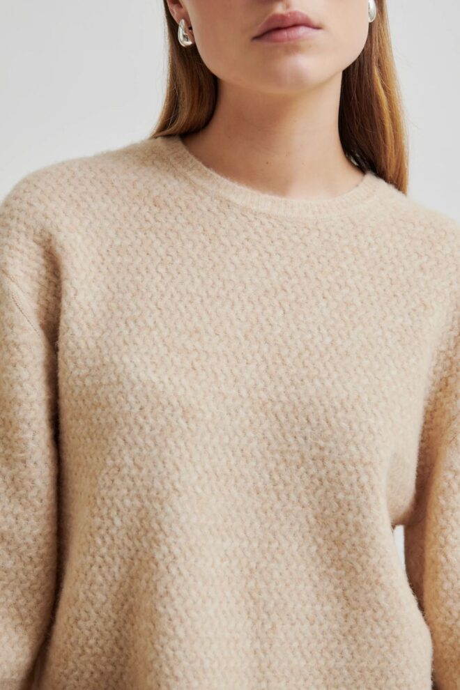 PULLOVER MENTA KNIT O-NECK BEIGE