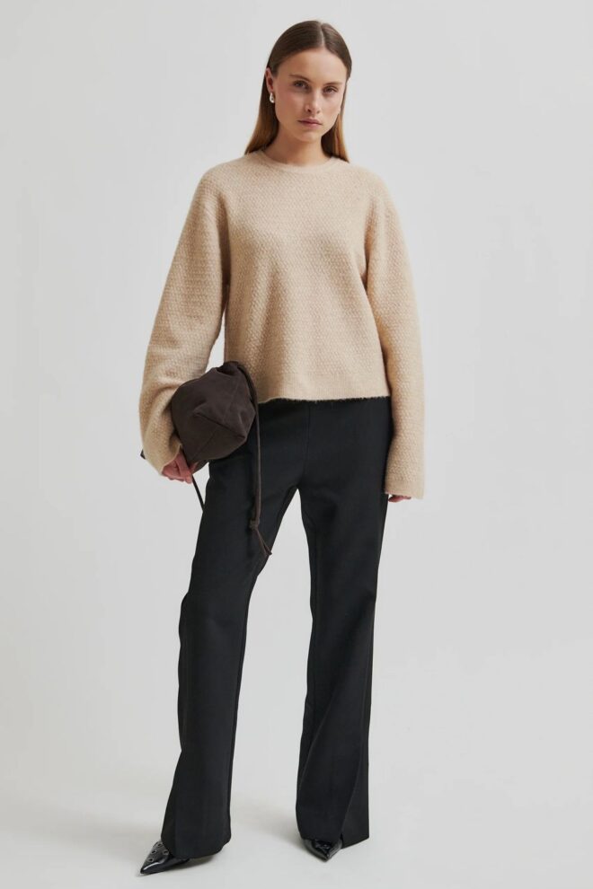 PULLOVER MENTA KNIT O-NECK BEIGE