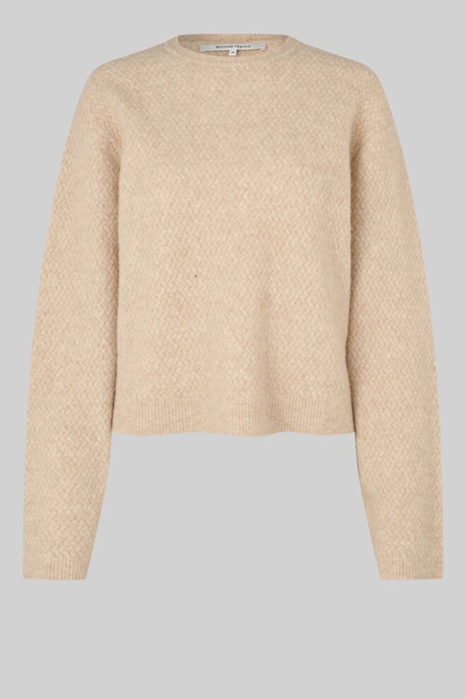 PULLOVER MENTA KNIT O-NECK BEIGE
