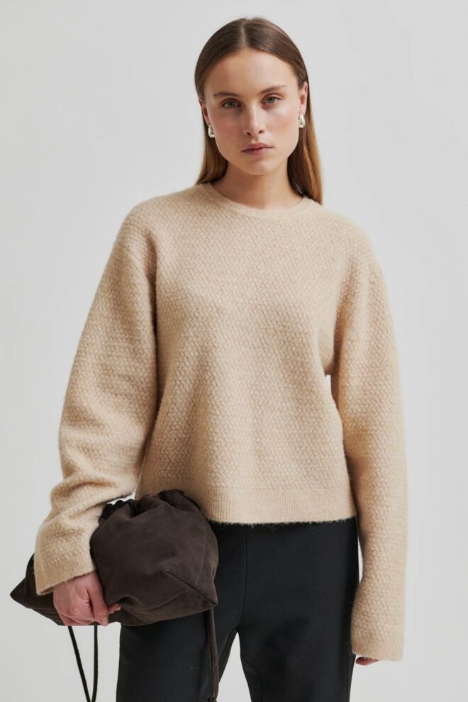 PULLOVER MENTA KNIT O-NECK BEIGE