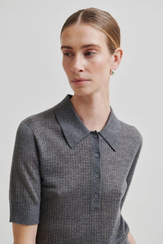 PULLOVER ANNIKA KNIT SS GREY MELANGE