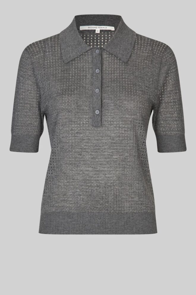 PULLOVER ANNIKA KNIT SS GREY MELANGE