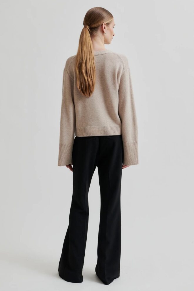HOSE FIQUE FLARED TROUSERS BLACK