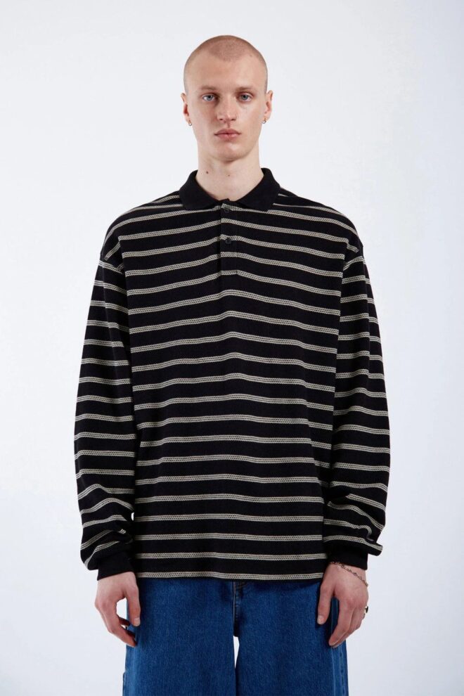 PULLOVER RENO POLO BLACK SL STRIPE