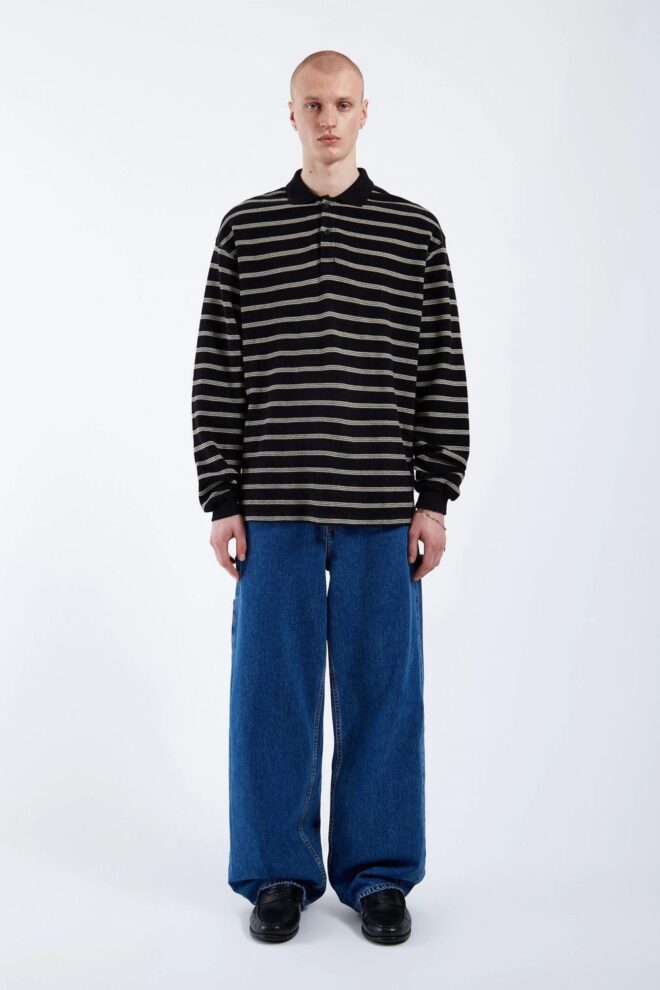 PULLOVER RENO POLO BLACK SL STRIPE