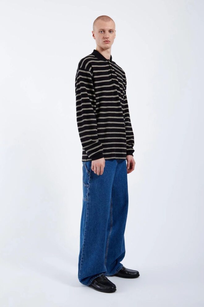 PULLOVER RENO POLO BLACK SL STRIPE