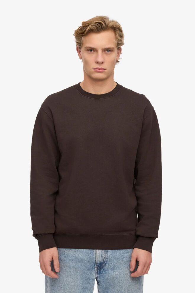 SWEATER CLASSIC ORGANIC CREW COFFEE