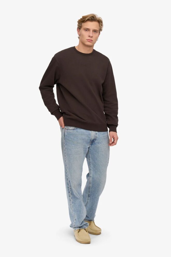 SWEATER CLASSIC ORGANIC CREW COFFEE