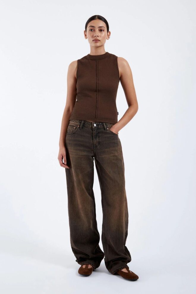 SHIRT DEIA WAFFLE TOP CHOCO