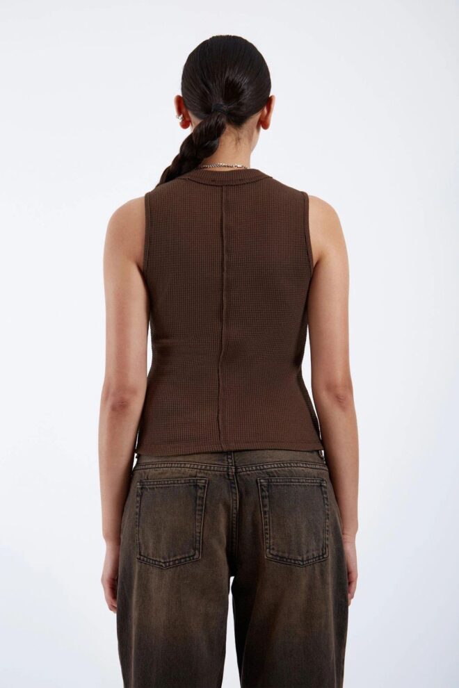 SHIRT DEIA WAFFLE TOP CHOCO