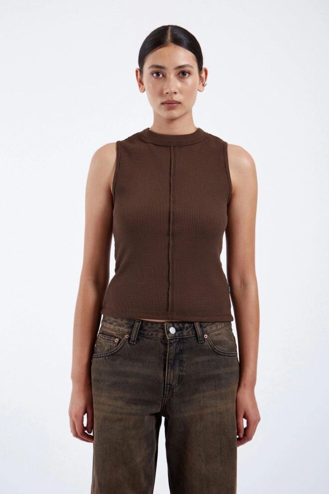 SHIRT DEIA WAFFLE TOP CHOCO