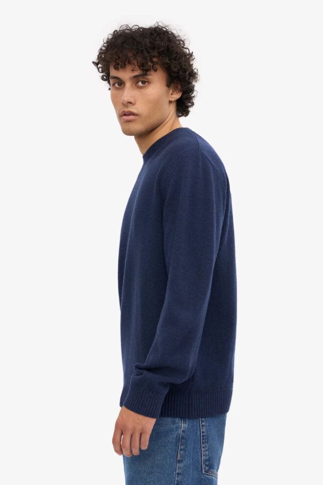 PULLOVER CLASSIC MERINO WOOL CREW MARINE BLU