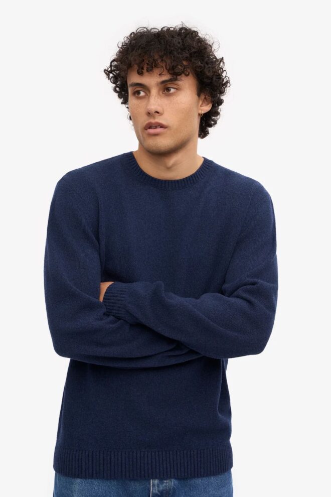 PULLOVER CLASSIC MERINO WOOL CREW MARINE BLU