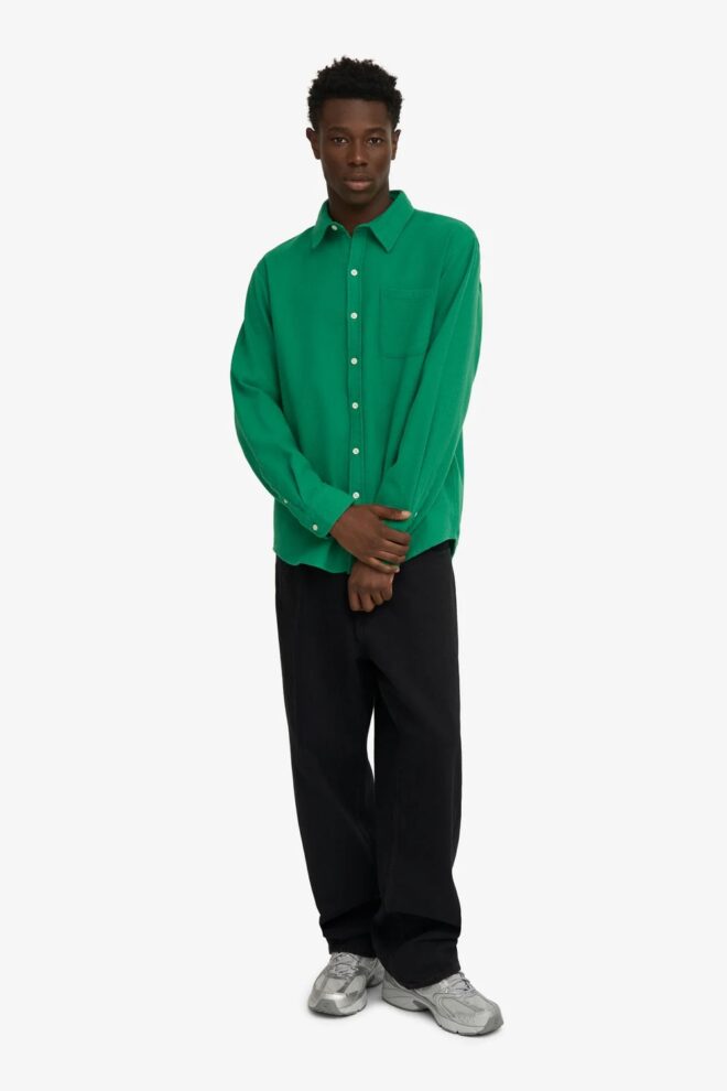HEMD ORGANIC FLANNEL SHIRT KELLY GREEN