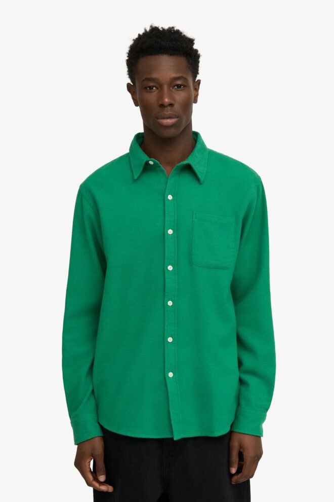 HEMD ORGANIC FLANNEL SHIRT KELLY GREEN
