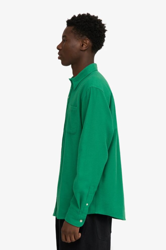 HEMD ORGANIC FLANNEL SHIRT KELLY GREEN