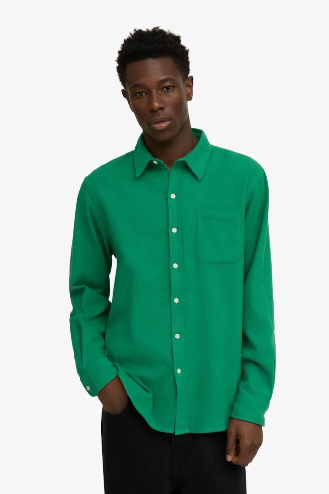 HEMD ORGANIC FLANNEL SHIRT KELLY GREEN