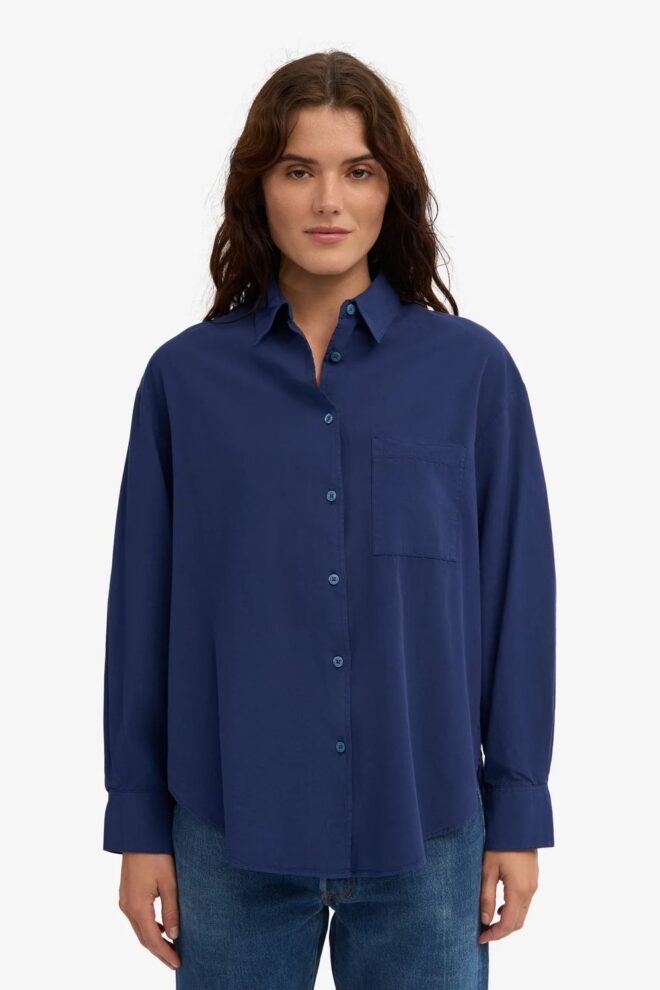 BLUSE ORGANIC OVERSIZED SHIRT MARINE
