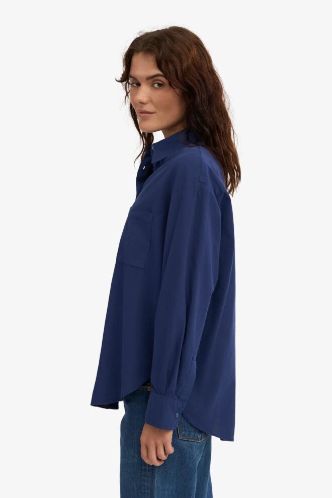 BLUSE ORGANIC OVERSIZED SHIRT MARINE