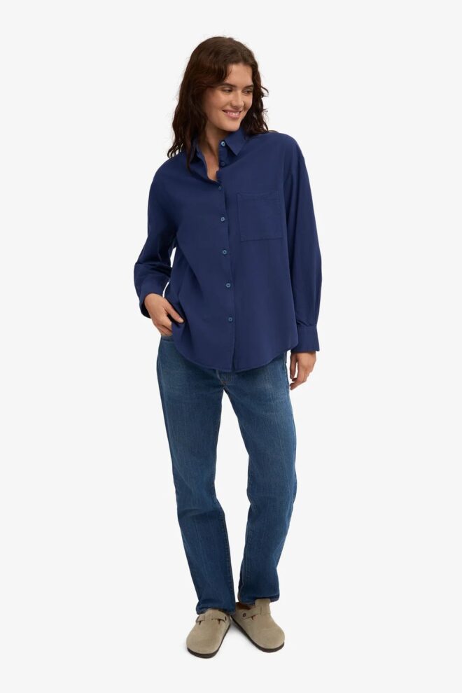 BLUSE ORGANIC OVERSIZED SHIRT MARINE