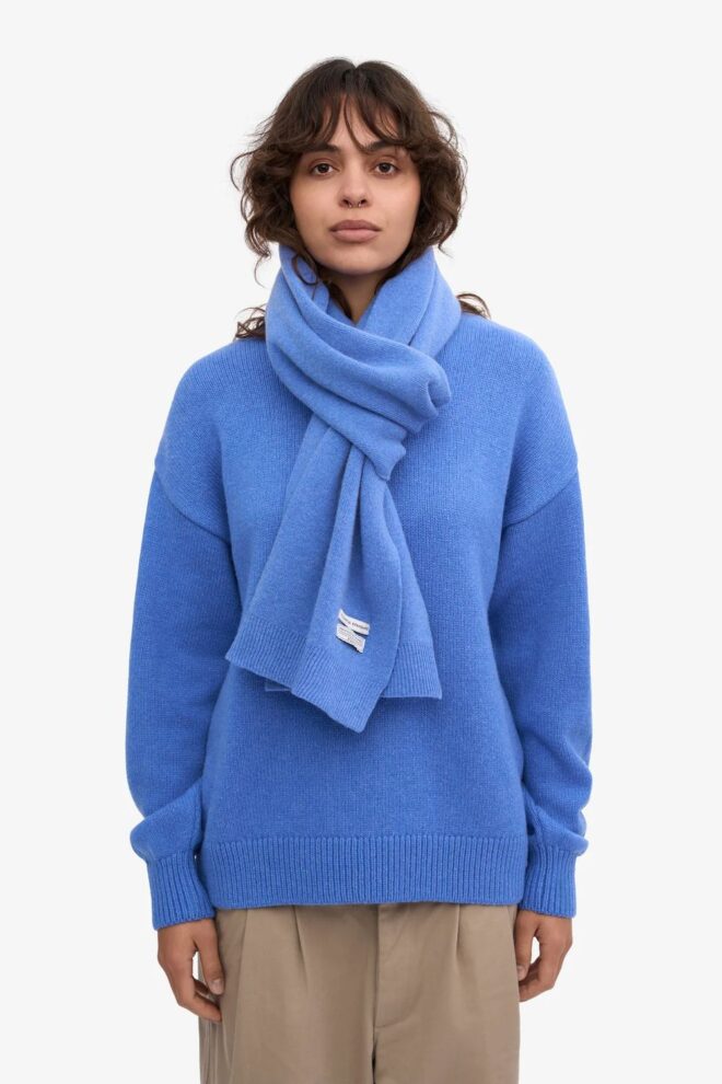 SCHAL MERINO WOOL SCARF PACIFIC BLUE