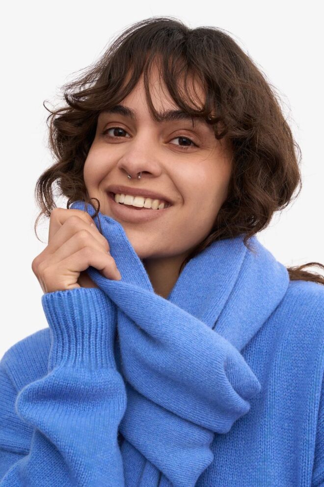 SCHAL MERINO WOOL SCARF PACIFIC BLUE