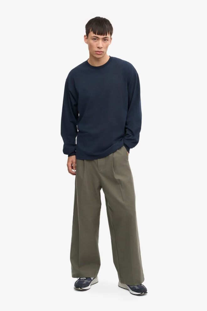 SHIRT OVERSIZED ORGANIC LS T-SHIRT NAVY B