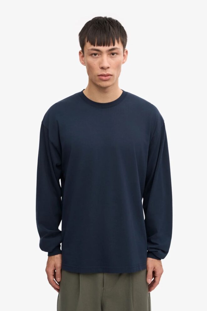 SHIRT OVERSIZED ORGANIC LS T-SHIRT NAVY B