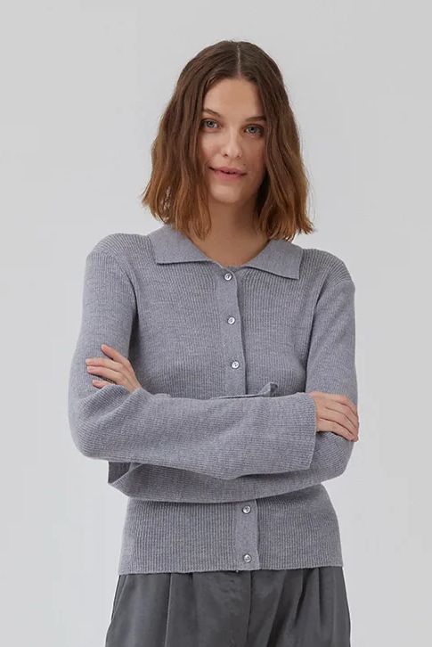 WESTE HIROKIMD CARDIGAN GREY MELANE