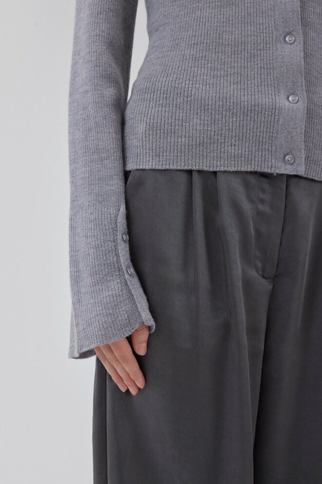WESTE HIROKIMD CARDIGAN GREY MELANE