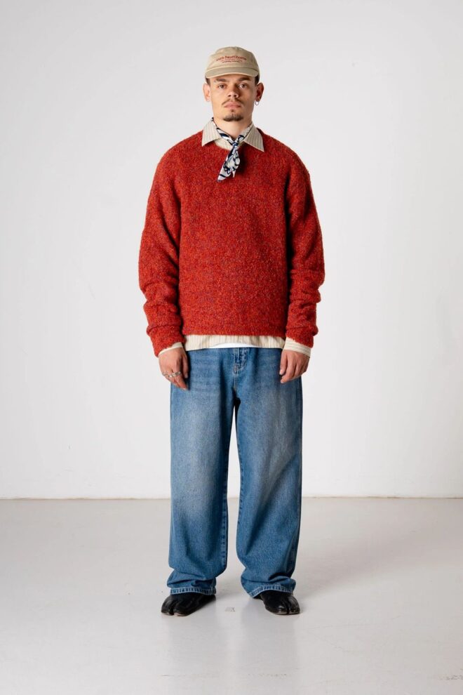 PULLOVER WBKURT LOOP CREW DARK RED