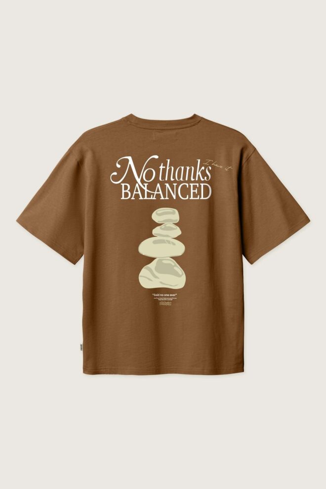 T-SHIRT WBBAINE BALANCE TEE DARK BROWN