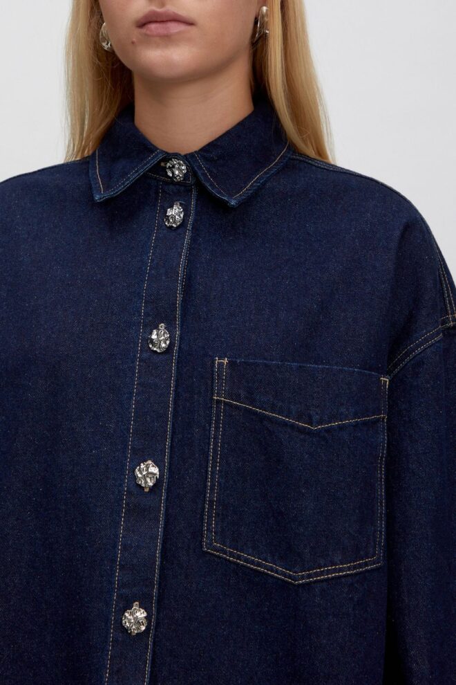 BLUSE HALEY DENIM SHIRT MID BLUE