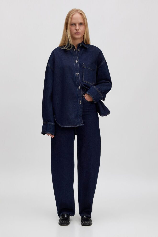 BLUSE HALEY DENIM SHIRT MID BLUE