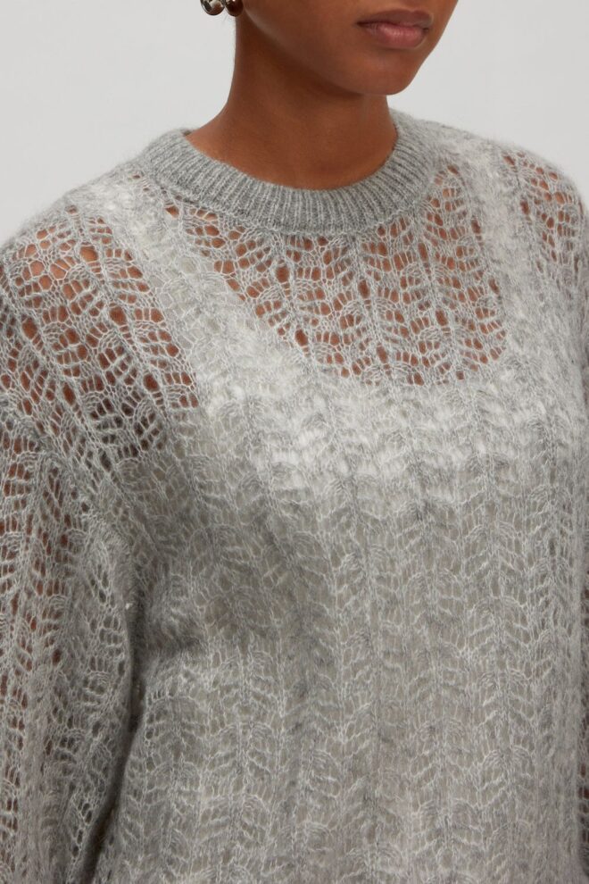 PULLOVER MAKAMAE MOHAIR LIGHT GREY