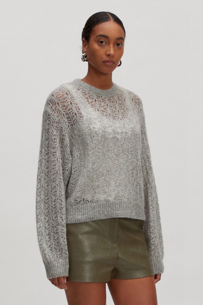 PULLOVER MAKAMAE MOHAIR LIGHT GREY