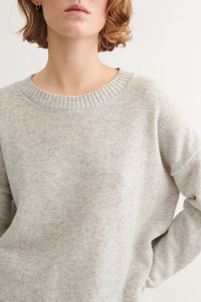 PULLOVER LISE O-NECK LIGHT GREY