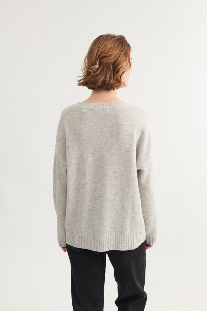 PULLOVER LISE O-NECK LIGHT GREY