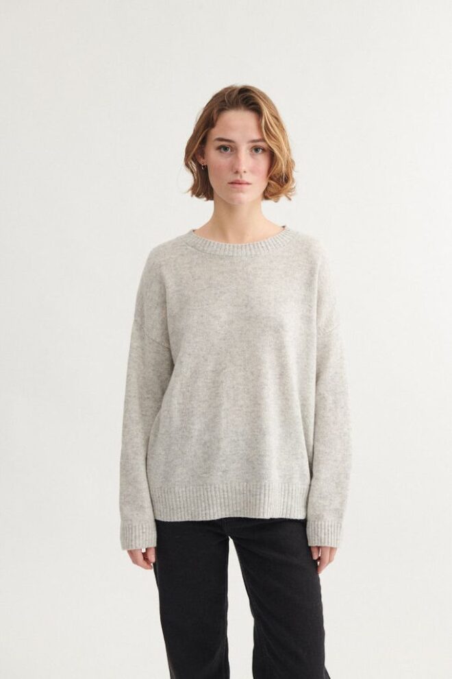 PULLOVER LISE O-NECK LIGHT GREY