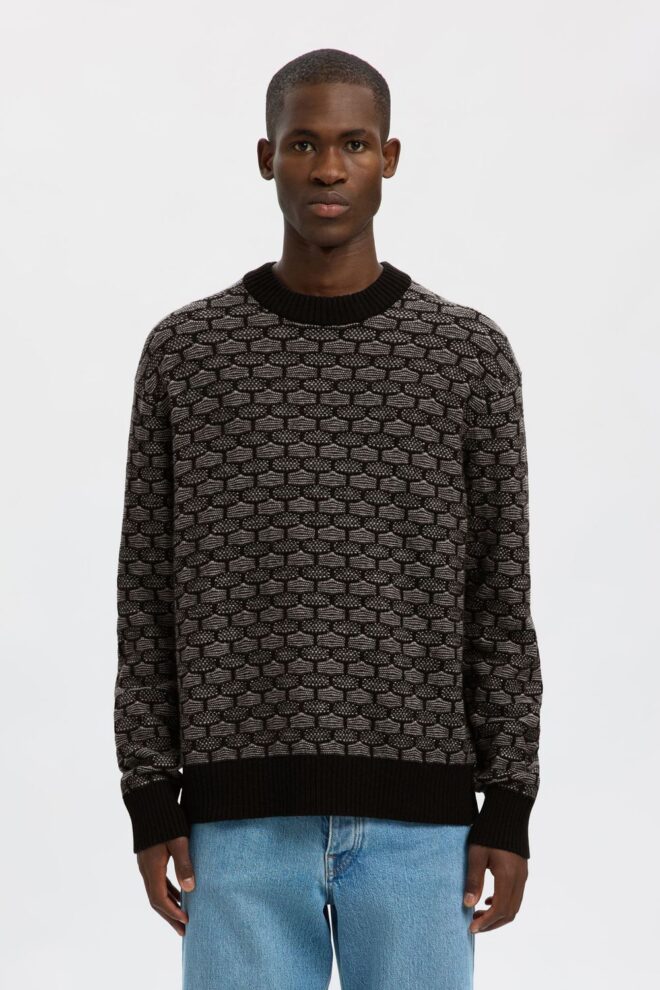 PULLOVER 16098359 SLHKEITH LS BLACK