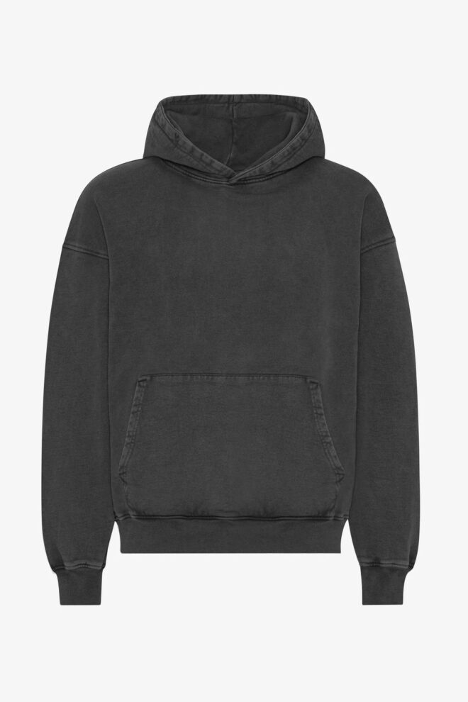 SWEATER ORGANIC OVERSIZED HOOD FADED BLACK