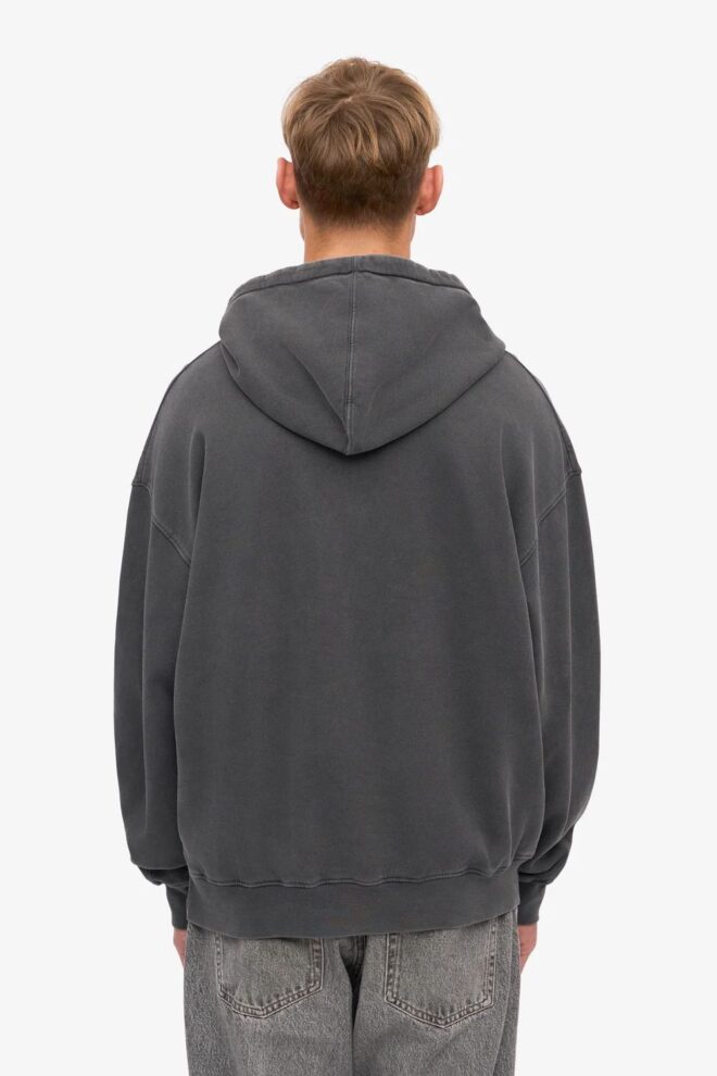 SWEATER ORGANIC OVERSIZED HOOD FADED BLACK