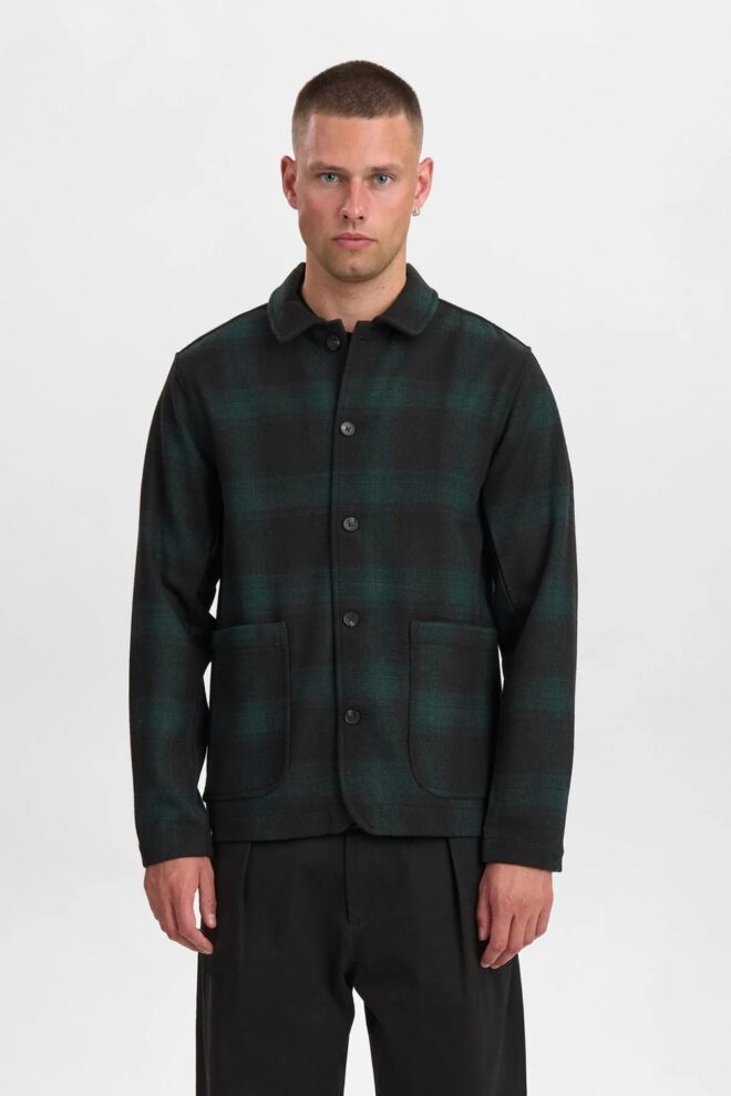 HEMD AKOSCAR WOOLEN OVERSHIRT FOREST