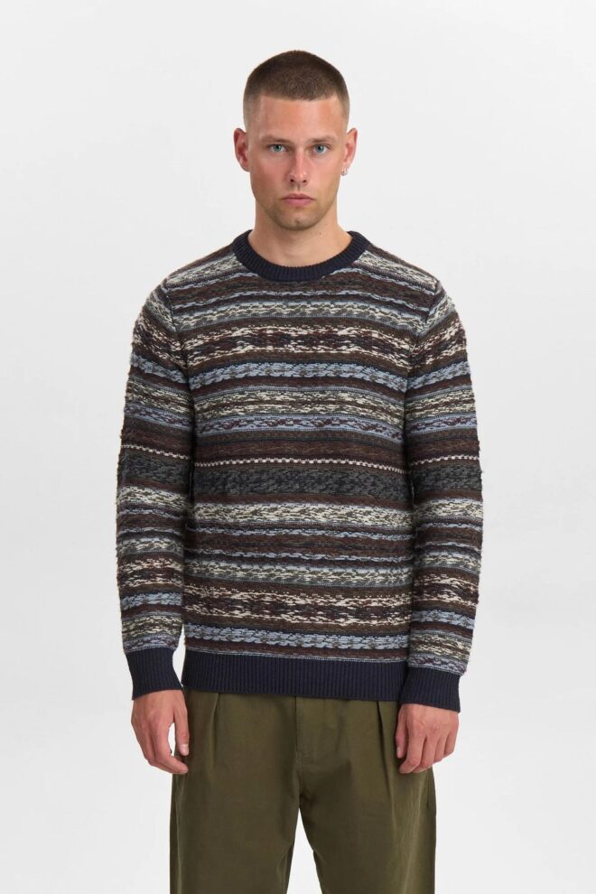 PULLOVER AKSUNE REVERSE KNIT SKY