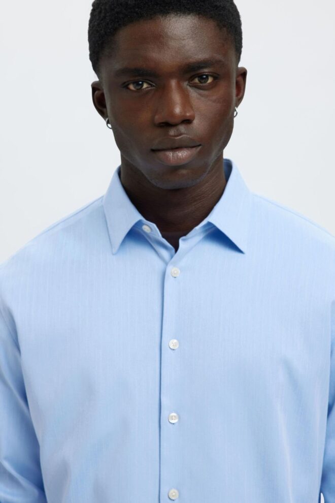 HEMD 16092939 PERF SHIRT LIGHT BLUE