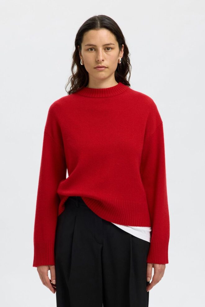 PULLOVER 16098176 SLFCILLE RED