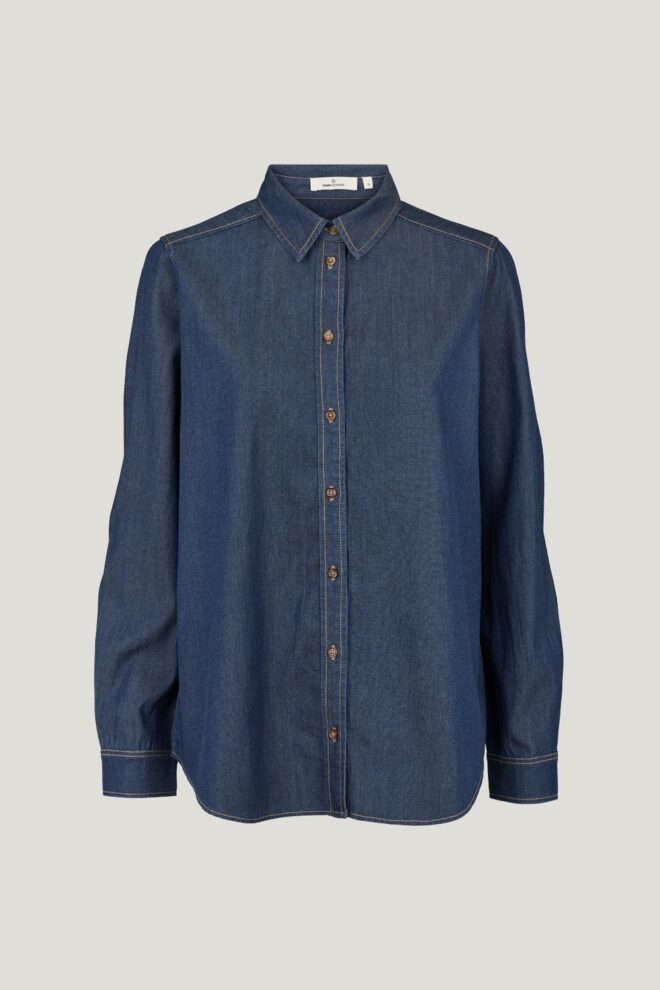 BLUSE BINE LS SHIRT MID BLUE